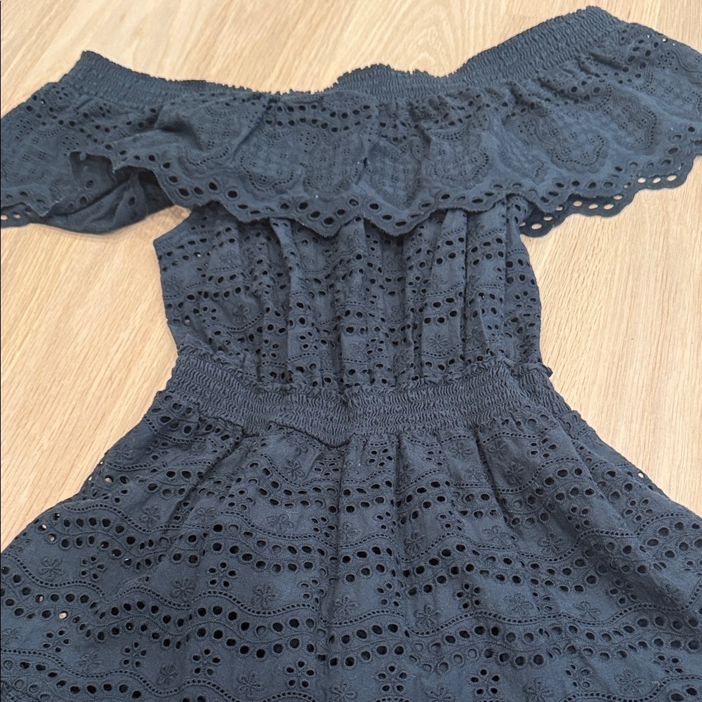 LoveShackFancy Black Off-Shoulder Dress - Picture 2 of 4